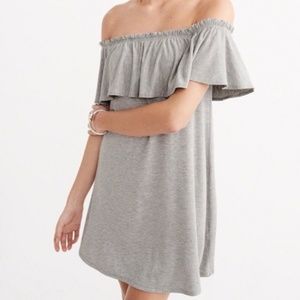 Grey Off The Shoulder Shift Dress